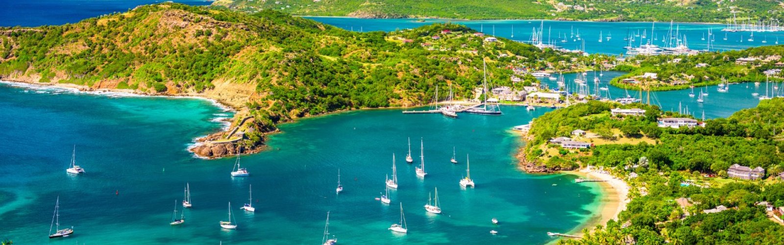 View of Antigua over Nelson's Dockyard